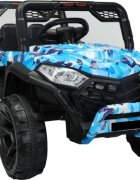Novokids Masinuta electrica pentru copii Buggy Mini UTV cu faruri luminoase telecomanda 3-6 ani max 30 kg 3 viteze Model Offroad Albastru Camuflaj