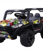 Novokids Masinuta electrica pentru copii Buggy Mini UTV cu faruri luminoase telecomanda 3-6 ani max 30 kg 3 viteze model Offroad Multicolor Camuflag