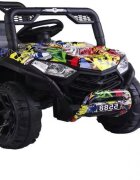 Novokids Masinuta electrica pentru copii Buggy Mini UTV cu faruri luminoase telecomanda 3-6 ani max 30 kg 3 viteze model Offroad Multicolor Camuflag