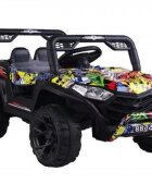 Novokids Masinuta electrica pentru copii Buggy Mini UTV cu faruri luminoase telecomanda 3-6 ani max 30 kg 3 viteze model Offroad Multicolor Camuflag