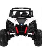 Novokids Masinuta electrica pentru copii Buggy UTV 2 locuri faruri luminoase roti din cauciuc EVA max 50 kg 2 baterii de 12V Mp3USB 2 viteze model Offroad AlbNegru