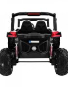 Novokids Masinuta electrica pentru copii Buggy UTV 2 locuri faruri luminoase roti din cauciuc EVA max 50 kg 2 baterii de 12V Mp3USB 2 viteze model Offroad AlbNegru