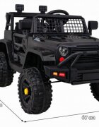 Novokids Masinuta electrica pentru copii Dark Knight Jeep PRO Negru Max 30 kg melodii si lumini 12V 2 viteze