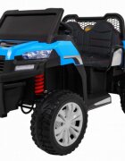 Novokids Masinuta electrica pentru copii Farmer Beast Buggy Albastru 6 roti 2 locuri remorca si faruri luminoase roti din cauciuc EVA max 60 kg 24V