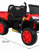Novokids Masinuta electrica pentru copii Farmer Beast Buggy Rosu 6 roti 2 locuri remorca si faruri luminoase roti din cauciuc EVA max 60 kg 24V