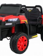 Novokids Masinuta electrica pentru copii Farmer Beast Buggy Rosu 6 roti 2 locuri remorca si faruri luminoase roti din cauciuc EVA max 60 kg 24V