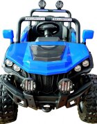 Novokids Masinuta electrica pentru copii M-Buggy UTV Albastru faruri luminoase roti din cauciuc Eva telecomanda maxim 30 kg 12V Mp3USB 2 viteze lungime 138 cm model Offroad
