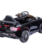 Novokids Masinuta electrica pentru copii Mercedes AMG GTR Negru 12V roti din cauciuc EVA usi cu deschidere 2 viteze 2 motoare 550 W