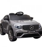Novokids Masinuta electrica pentru copii Mercedes GLC 63 AMG Gri 12V roti din cauciuc EVA 3-8 ani usi cu deschidere 2 viteze lungime 115 cm 2 motoare 390 W