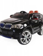 Novokids Masinuta electrica pentru copii Negru cu Roti din Cauciuc Display LCD cu Redare MP4 Desene sau Muzica Scaun din Piele Model Offroad Baterie Performanta 12V 2 Viteze