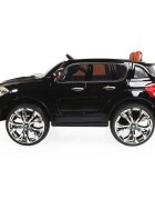 Novokids Masinuta electrica pentru copii Negru cu Roti din Cauciuc Display LCD cu Redare MP4 Desene sau Muzica Scaun din Piele Model Offroad Baterie Performanta 12V 2 Viteze