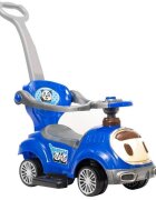 Novokids Masinuta pentru copii BabyCar Albastru cu Melodii Lumini Maner de impins pentru parinti detasabil si bara de protectie Spatiu depozitare Greutate admisa 25 kg