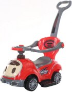 Novokids Masinuta pentru copii BabyCar Rosu cu Melodii Lumini Maner de impins pentru parinti detasabil si bara de protectie Spatiu depozitare Greutate admisa 25 kg