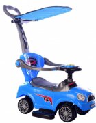 Novokids Masinuta pentru copii Mega Car Plus Albastru cu Melodii Maner si Copertina detasabile Greutate admisa 20kg