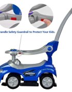 Novokids Masinuta pentru copii MegaCar Albastru Cu melodii Lumini Maner de impins detasabil pentru parinti