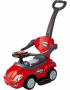 Novokids Masinuta pentru copii MegaCar Rosu Cu melodii Lumini Maner de impins detasabil pentru parinti