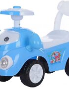 Novokids Masinuta pentru copii Super Happy Car Albastru fara pedale cu melodii si sunete greutate suportata 25 kg