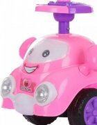 Novokids Masinuta pentru copii Super Happy Car Roz fara pedale cu melodii si sunete greutate suportata 25 kg