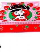 Novokids Masuta copii din MDF cu doua scaune My first table dimensiuni 59X39X40 Suprafata lucioasa Model Capsunica Rosu cu Roz