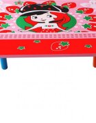 Novokids Masuta copii din MDF cu doua scaune My first table dimensiuni 59X39X40 Suprafata lucioasa Model Capsunica Rosu cu Roz