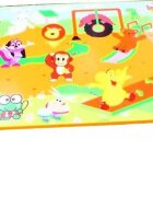 Novokids Masuta copii din MDF cu doua scaune My first table dimensiuni 59X39X40 suprafata lucioasa Portocaliu