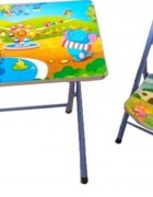 Novokids Masuta pentru copii My first folding table Albastru din MDF pliabila dimensiuni 60X40X56 cm 2 nivele de inaltime suprafata lucioasa
