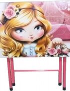 Novokids Masuta pentru copii My first folding table Roz Princess din MDF pliabila dimensiuni 60X40X56 cm 2 nivele de inaltime suprafata lucioasa