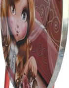 Novokids Masuta pliabila pentru copii din MDF Round folding table Cu doua scaune pliabile Diametru 60 cm 2 niveluri de inaltime Suprafata lucioasa Model printesa Roz