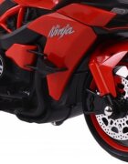 Novokids Motocicleta electrica pentru copii Ninja Premium Motocross Rosu viteza din maner maxim 30 kg melodii si lumini Led bluetooth roti ajutatoare