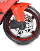 Novokids Motocicleta electrica pentru copii Ninja Premium Motocross Rosu viteza din maner maxim 30 kg melodii si lumini Led bluetooth roti ajutatoare
