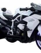 Novokids Motocicleta electrica pentru copii Ninja Trio Motocross Alb maxim 30 kg melodii si lumini Led bluetooth 3 roti