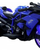 Novokids Motocicleta electrica pentru copii Ninja Trio Motocross Albastru maxim 30 kg melodii si lumini Led bluetooth 3 roti
