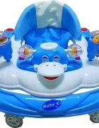 Novokids Premergator reglabil in 2 trepte Baby C Albastru Ratusca cu melodii roti silentioase din silicon pliabil