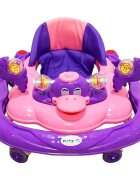 Novokids Premergator reglabil in 2 trepte Baby C Mov Ratusca cu melodii roti silentioase din silicon pliabil