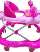 Novokids Premergator reglabil in 2 trepte Baby C Roz Ratusca cu melodii roti silentioase din silicon pliabil