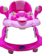 Novokids Premergator reglabil in 2 trepte Baby C Roz Ratusca cu melodii roti silentioase din silicon pliabil