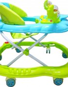 Novokids Premergator reglabil in 2 trepte Baby C Verde Turquoise Ratusca cu melodii roti silentioase din silicon pliabil