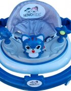 Novokids Premergator reglabil in 6 trepte de inaltime Happy Kitty Albastru cu melodii pliabil greutate admisa 20 kg roti silentioase