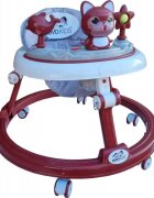 Novokids Premergator reglabil in 6 trepte de inaltime Happy Kitty Rosu cu melodii pliabil greutate admisa 20 kg roti silentioase