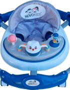 Novokids Premergator reglabil in 6 trepte de inaltime Little Kitty Albastru cu melodii pliabil greutate admisa 20 kg roti silentioase