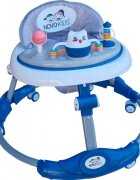 Novokids Premergator reglabil in 6 trepte de inaltime Little Kitty Albastru cu melodii pliabil greutate admisa 20 kg roti silentioase