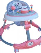 Novokids Premergator reglabil in 6 trepte de inaltime Little Kitty Roz cu melodii pliabil greutate admisa 20 kg roti silentioase