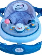 Novokids Premergator reglabil in 6 trepte de inaltime Little Kitty Verde Turquoise cu melodii pliabil greutate admisa 20 kg roti silentioase