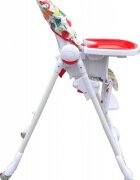 Novokids Scaun de masa pentru copii si bebe Go Baby Fructe Rosu Alb reglabil in 6 trepte de inaltime Pliabil Centura de siguranta Sezut confortabil Masuta detasabila Pozitie somn Roti cu frana