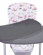 Novokids Scaun de masa pentru copii si bebe Go Baby Masinute Gri reglabil in 6 trepte de inaltime Pliabil Centura de siguranta Sezut confortabil Masuta detasabila Pozitie somn Roti cu frana
