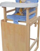 Novokids Scaun de masa pentru copii si bebe Wooden Table Chair Albastru transformabil in masuta din lemn masiv centura de siguranta sezut detasabil masuta detasabila