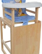Novokids Scaun de masa pentru copii si bebe Wooden Table Chair Albastru transformabil in masuta din lemn masiv centura de siguranta sezut detasabil masuta detasabila
