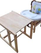 Novokids Scaun de masa pentru copii si bebe Wooden Table Chair MaroAlb transformabil in masuta din lemn masiv centura de siguranta sezut detasabil masuta detasabila
