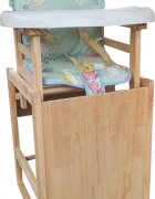Novokids Scaun de masa pentru copii si bebe Wooden Table Chair Verde transformabil in masuta din lemn masiv centura de siguranta sezut detasabil masuta detasabila