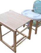 Novokids Scaun de masa pentru copii si bebe Wooden Table Chair Verde transformabil in masuta din lemn masiv centura de siguranta sezut detasabil masuta detasabila